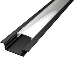 Foto van Led strip profiel - delectro profi - zwart aluminium - 1 meter - 25x7mm - inbouw