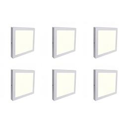 Foto van Led downlight 6 pack - opbouw vierkant 12w - natuurlijk wit 4200k - mat wit aluminium - 170mm