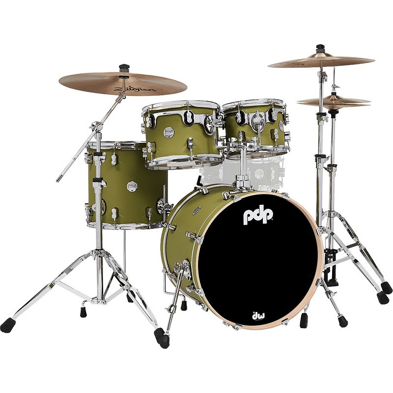 Foto van Pdp drums pd805444 concept maple finish ply satin olive 4d. shellset