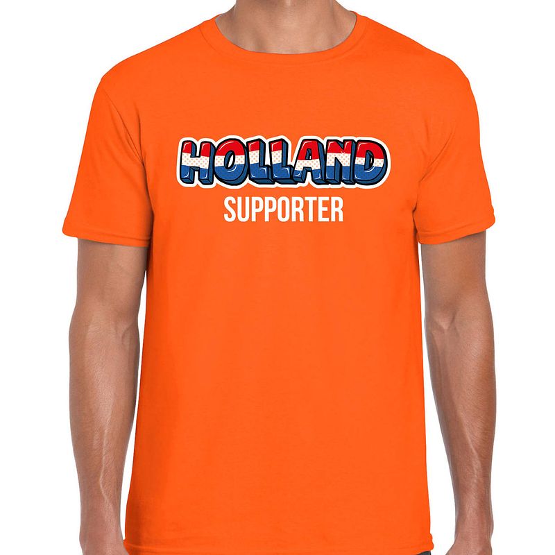 Foto van Oranje fan shirt / kleding holland supporter ek/ wk voor heren l - feestshirts