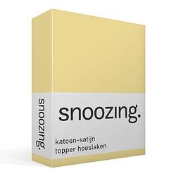 Foto van Snoozing - katoen-satijn - topper - hoeslaken - 100x220 - geel