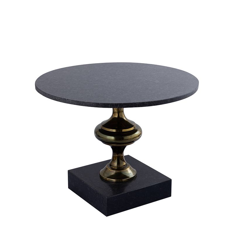 Foto van Ptmd alano black marble coffee table alu gold table leg