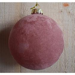 Foto van Hortus - glass flock ball dark pink,