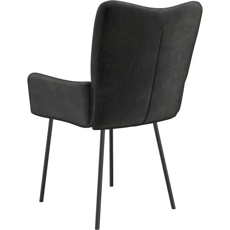 Foto van The living store eetkamerstoelen - zwart - fluweel - 55 x 57 x 81.5 cm