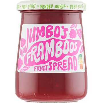 Foto van Jumbo'ss framboos fruitspread 335 g aanbieding bij jumbo | 25% korting