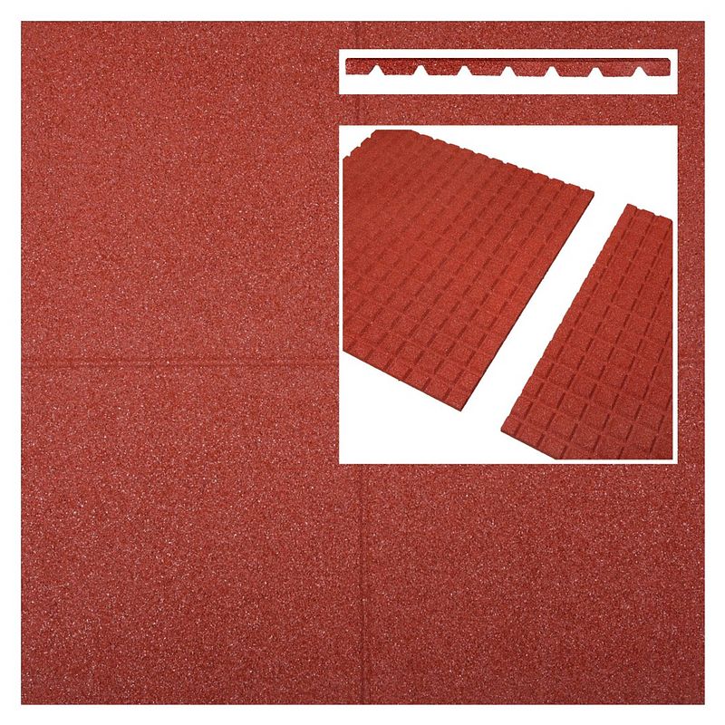 Foto van Intergard rubberen tegels rood 500x500x25mm prijs per m2