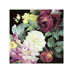 Foto van 40x gekleurde 3-laags servetten vintage rozen 33 x 33 cm - feestservetten