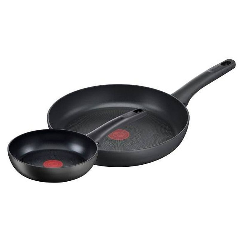 Foto van Pannenset tefal g26890 zwart aluminium 2 stuks ø 22 cm ø 28 cm