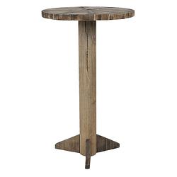 Foto van Clayre & eef bijzettafel ø 38*62 cm bruin hout rond side table tafeltje bruin side table tafeltje