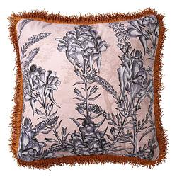 Foto van Dutch decor moya - sierkussen met bloemenpatroon 45x45 cm pumice stone - beige - beige