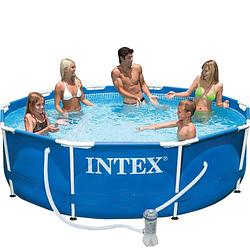 Foto van Intex metal frame pool zwembad met pomp - 366 x 76 cm