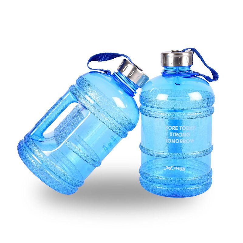 Foto van Drinkfles 1.9 liter waterfles met handige clipsluiting set voor sport & fitness bpa-vrij