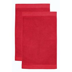 Foto van Seahorse badmat pure - 50 x 90 cm - rood - set van 2