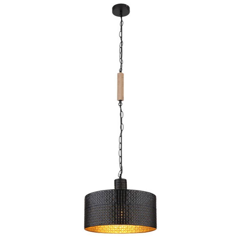 Foto van Industriële hanglamp rielly - l:80cm - e27 - metaal - zwart