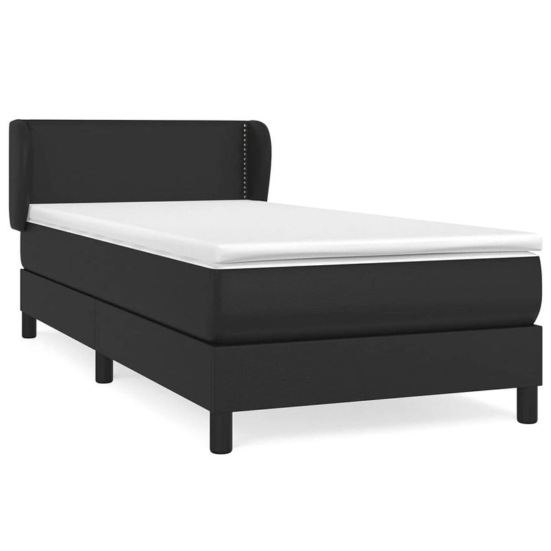 Foto van The living store boxspringbed - kunstleer - bed 193x93x78/88 cm - pocketvering matras - middelharde ondersteuning -