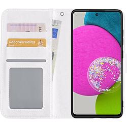 Foto van Basey samsung galaxy a52 hoesje book case kunstleer cover hoes samsung galaxy a52-wit