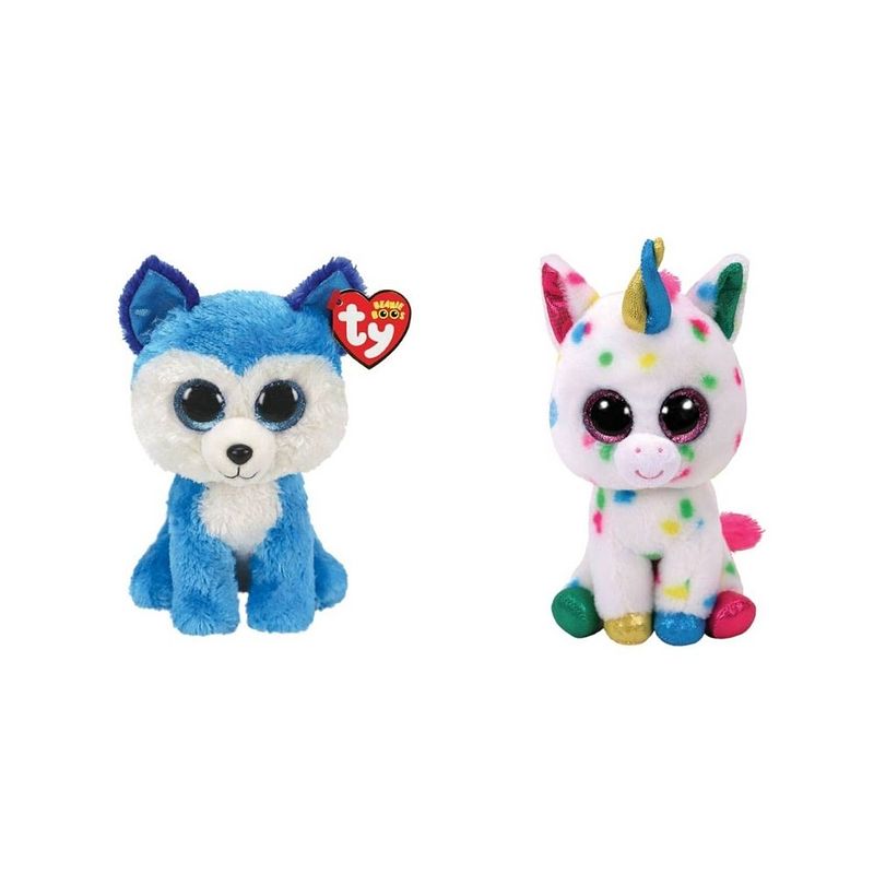 Foto van Ty - knuffel - beanie boo's - prince husky & harmonie unicorn