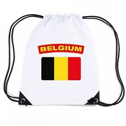 Foto van Belgie nylon rugzak wit met belgische vlag - rugzakken