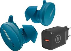 Foto van Bose sport earbuds blauw + bluebuilt oplader 18w