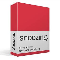 Foto van Snoozing stretch - hoeslaken - extra hoog - 200x200/220/210 - rood