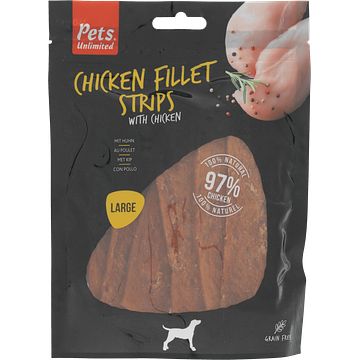 Foto van Pets unlimited hondensnack kipfilet naturel large 150g bij jumbo