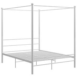 Foto van The living store bedframe - slim ontworpen - gepoedercoat metaal - 208x166x201 cm - wit