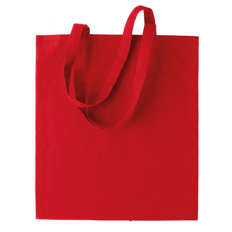 Foto van Basic katoenen schoudertasje in het rood 38 x 42 cm - schoudertas