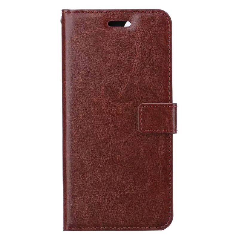 Foto van Basey apple iphone 14 plus hoesje book case kunstleer cover hoes - bruin