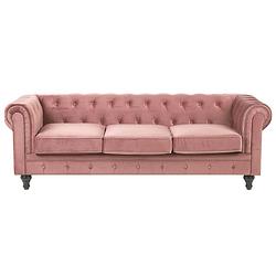 Foto van Beliani chesterfield - chesterfield bank-roze-fluweel