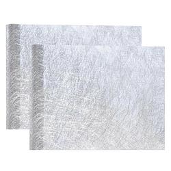 Foto van Tafelloper op rol - 2x - metallic zilver - 30 x 500 cm - non woven polyester - feesttafelkleden