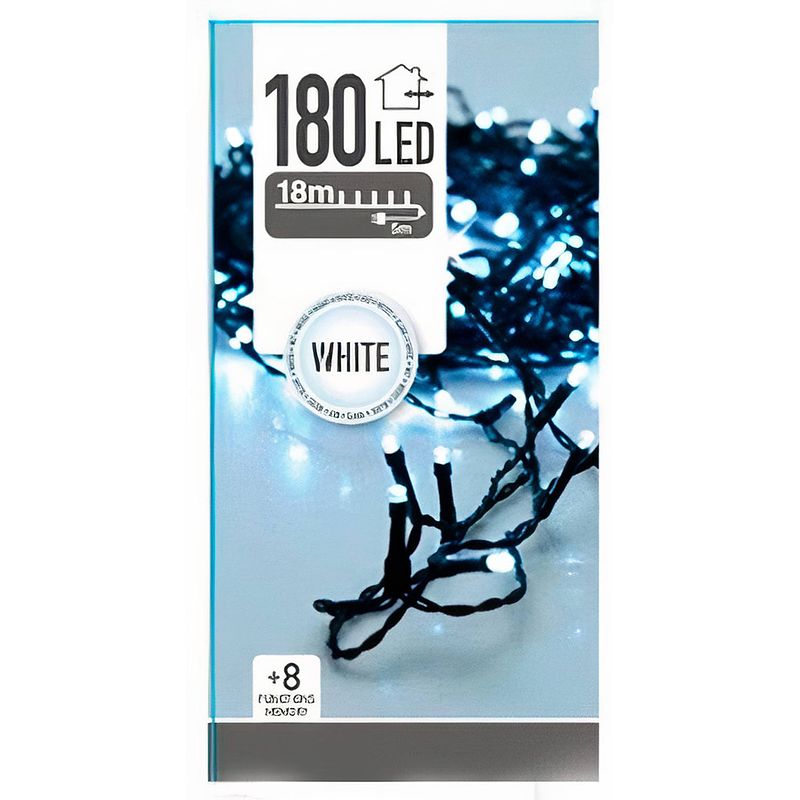 Foto van Home & styling kerstboomverlichting 18 m rubber wit 180 stuks