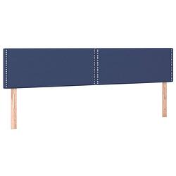 Foto van The living store klassiek blauw gestoffeerd hoofdbord - 200 x 5 x 78/88 cm - verstelbare hoogte