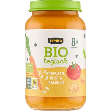 Foto van Jumbo biologisch babyvoeding groenten rijst & kalkoen 8+ maanden 220g