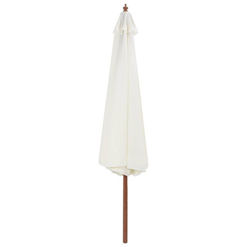 Foto van The living store parasol houten frame - polyester - zandwit - 350 x 256 cm