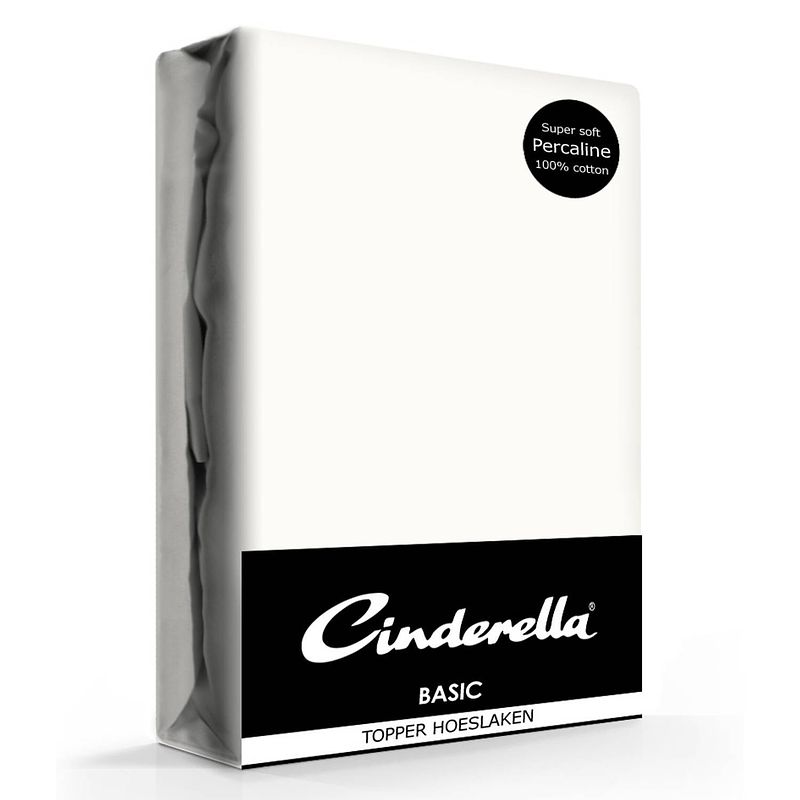 Foto van Cinderella topper hoeslaken basic percaline ivory-200 x 210 cm