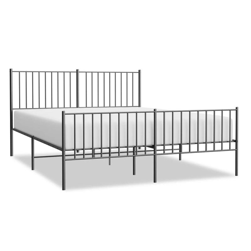 Foto van The living store bedframe classic s - metalen bedframe 207x156x90.5 cm - zwart