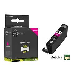 Foto van Inktmedia® -navulinkt - geschikt canon cli-526m inktcartridge magenta met chip - navul inkt - refill inkt