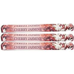 Foto van 3x pakje wierook stokjes cherry jasmine - wierookstokjes