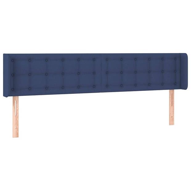 Foto van Vidaxl hoofdbord met randen 203x16x78/88 cm stof blauw