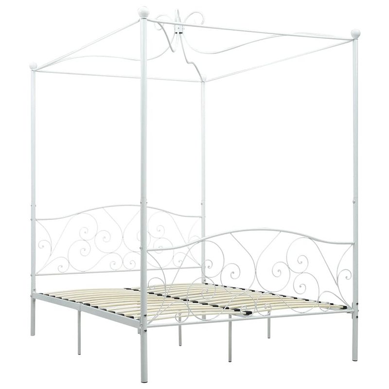 Foto van The living store hemelbedframe metaal wit 120x200 cm - bed