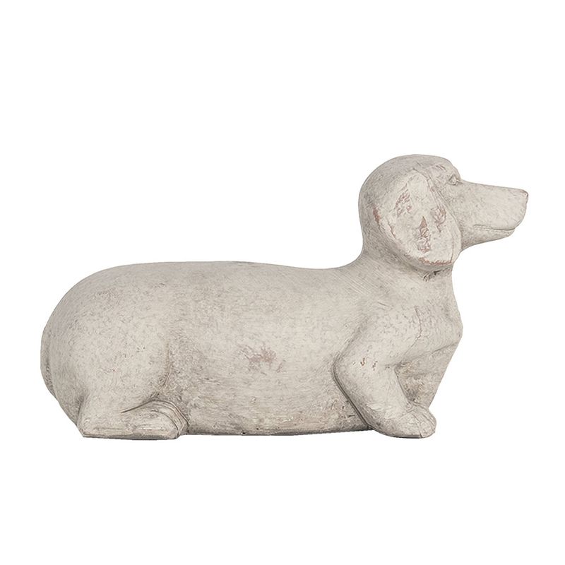 Foto van Clayre & eef decoratie hond grijs steen decoratief figuur decoratieve