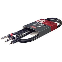 Foto van Stagg syc3/mps2p e 3.5 mm trs jack - 2x 6.3 mm ts kabel 3m