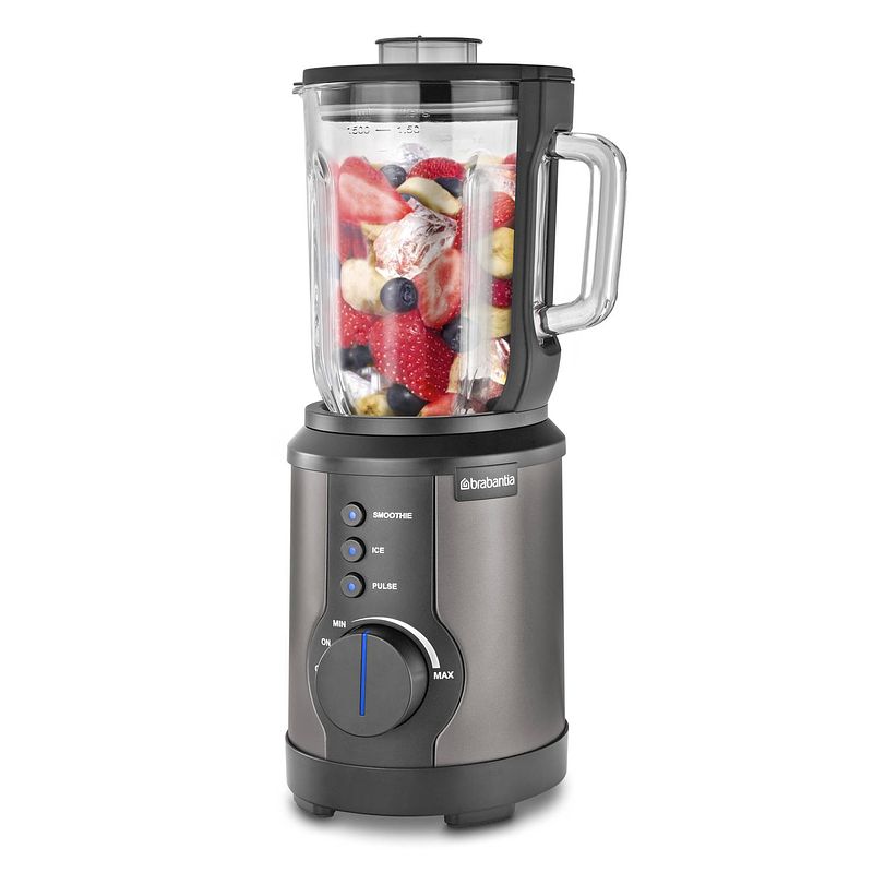 Foto van Brabantia d10-2pla - blender - 1000w - 1,5 liter - pulse, smoothies en ice crushing - platinum