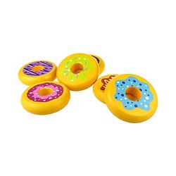 Foto van Tooky toy speelset donuts junior hout geel 6-delig