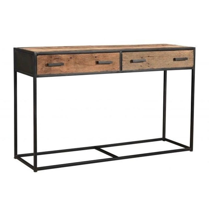 Foto van Livin24 industriële sidetable yara robuust hout.