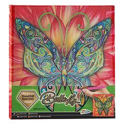 Foto van Grafix canvas diamond painting vlinder, 30x30cm