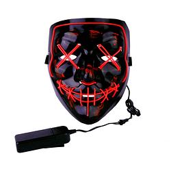 Foto van Purge led masker - 3 lichtstanden - verstelbare hoofdband - carnaval masker - halloween masker - groen/zwart