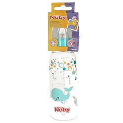 Foto van Lichtblauwe nuby baby drinkfles 240 ml - voedingsflessen babies