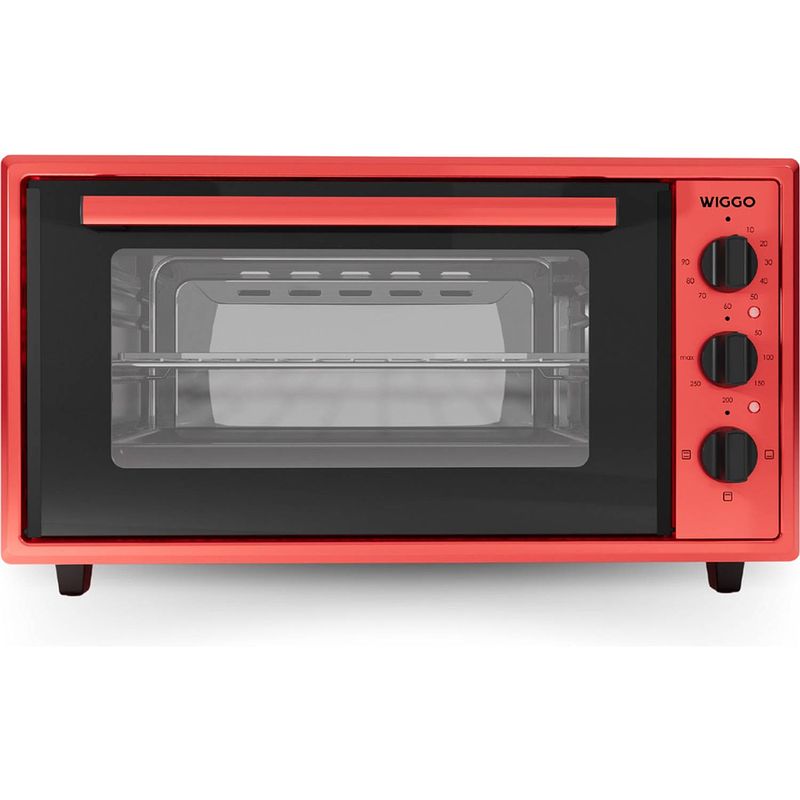 Foto van Wiggo wmo-e456(r) - vrijstaande mini oven - 45 liter - 2000 watt - timer - rood