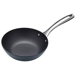 Foto van Masterclass wokpan ready 20 cm carbon/rvs zwart/zilver